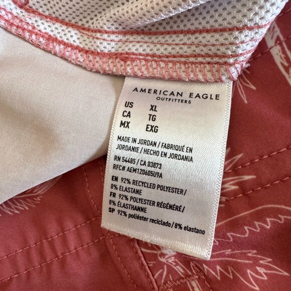 American Eagle Pink Palm Tree Swim Trunks - Picture 4 of 4